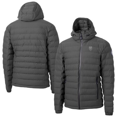  Emory Eagles Cutter & Buck Mission Ridge Eco Insulated Repreve Hooded Full-Zip Puffer Jacket - Gray